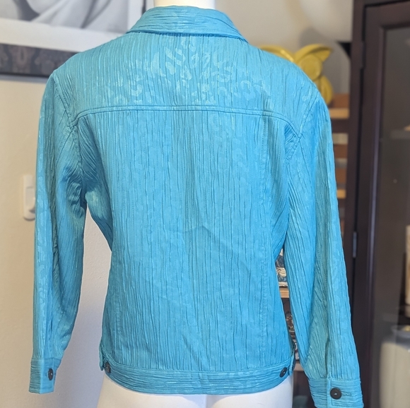Ruby Rd. Aqua Jean Jacket - Picture 4 of 5